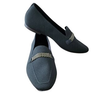 Skechers Black Loafers with Silver Accent